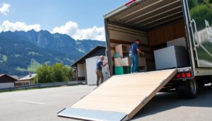 Professioneller Umzug Firma Richterswil mit Umzugswagen und Team